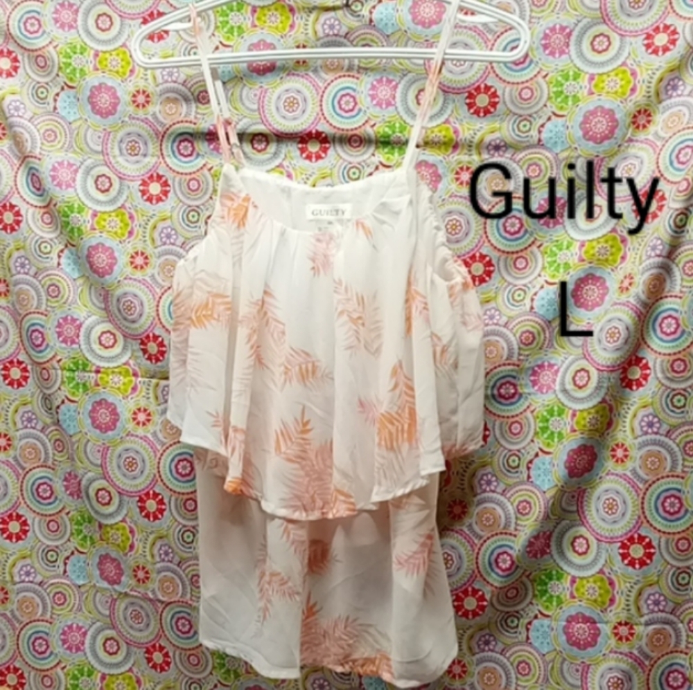 Guilty brand lightweight layered tank top blouse